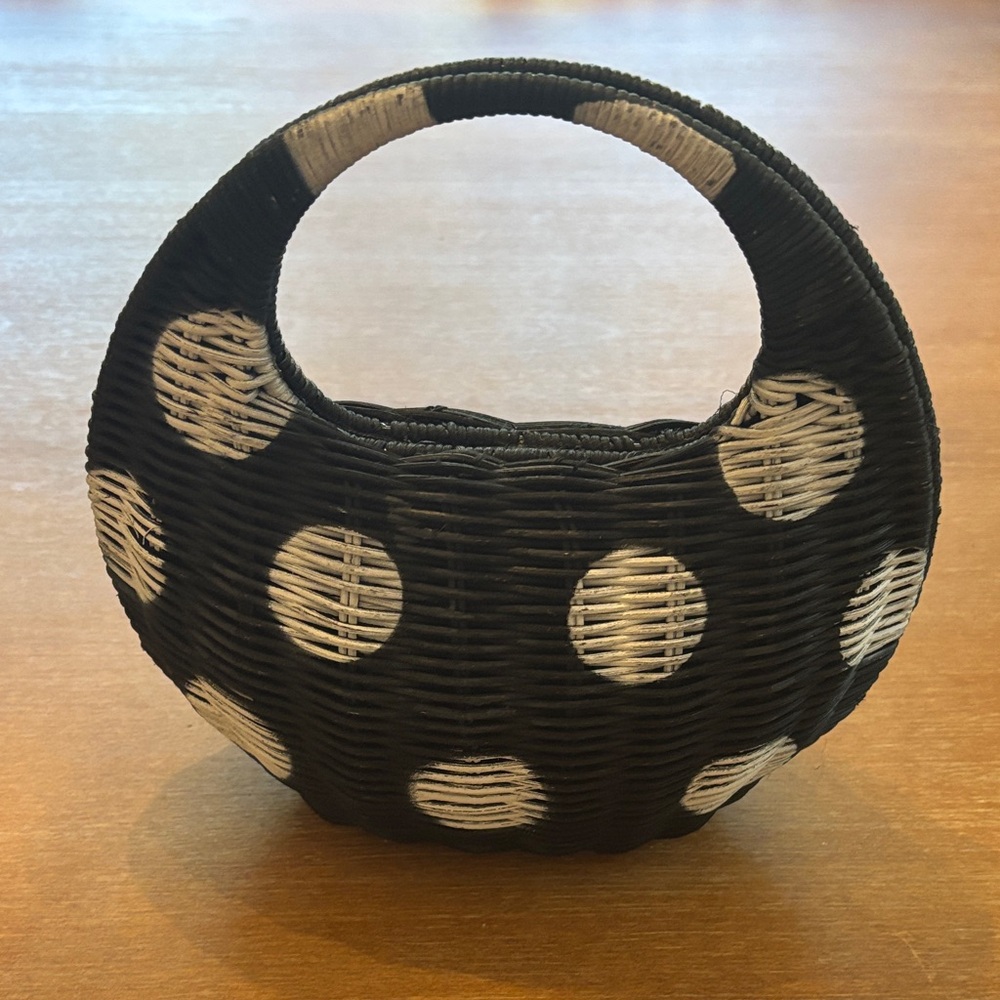 Kaye Spade x Target. Black and White Polka Dot Woven Bag